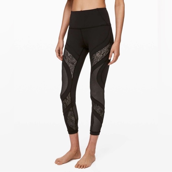 Lululemon Wunder Under High Rise Tight 25” Lace Black xx. - Picture 1 of 16